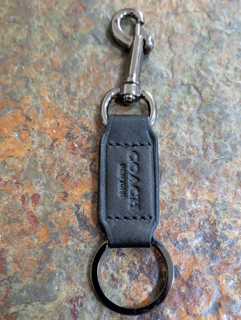 Coach Black Leather Key Chain New With Out Tags - Picture 5 of 5